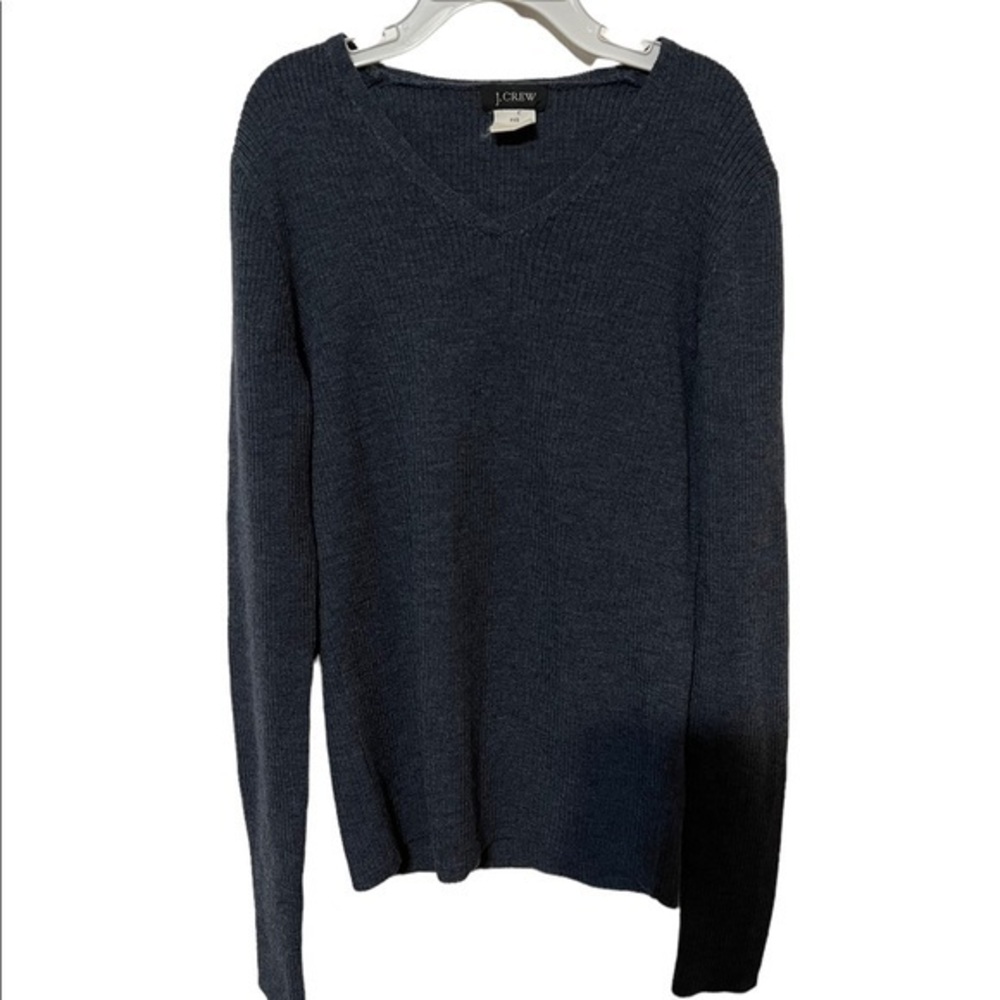 J. Crew Dark Blue Long Sleeve 100% Marino Wool Sweater Size PS